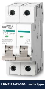 Circuit Breaker: DC MCB 2P 500V 50A