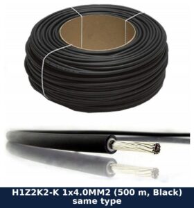 Cable, 4 mm2 x 500m / drum Black